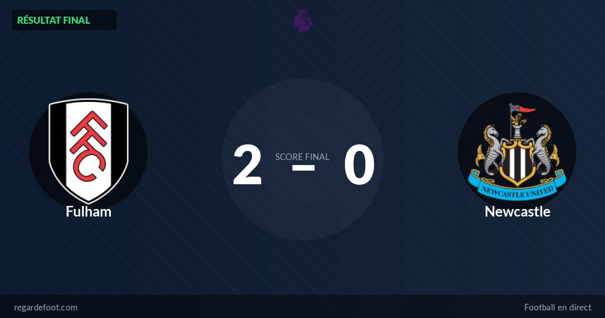 Fulham enchaîne en Premier League : 2-0 face à Newcastle