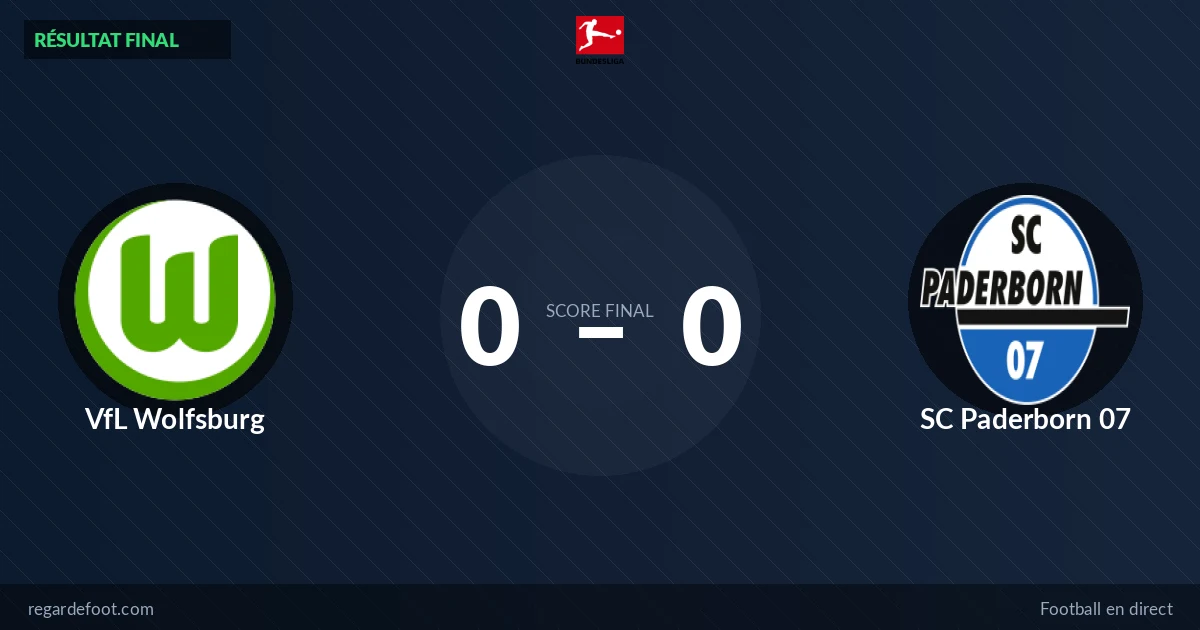 Bundesliga : partage des points entre VfL Wolfsburg et SC Paderborn 07 (0-0)