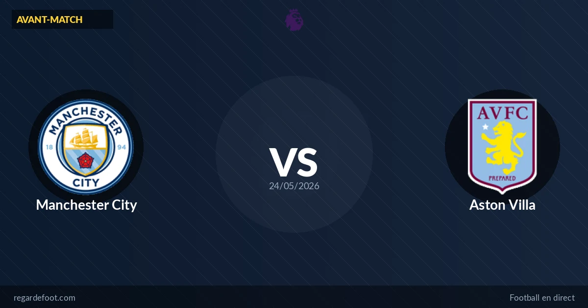 Match du jour en Premier League : Manchester City défie Aston Villa (15:00)