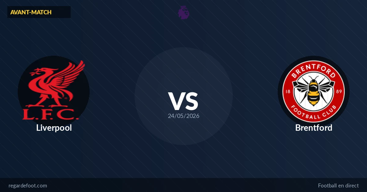 Match du jour en Premier League : Liverpool défie Brentford (15:00)